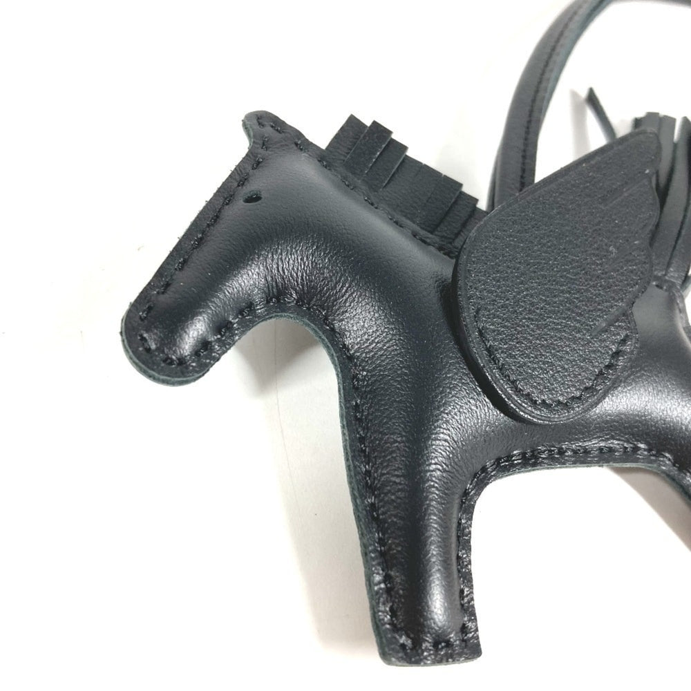 HERMES Hermes Horse Keychain Cheval Rodeo Pegasus PM Accessory Bag Charm So Black All Agneau Milo Men's Women's Like New — Like New