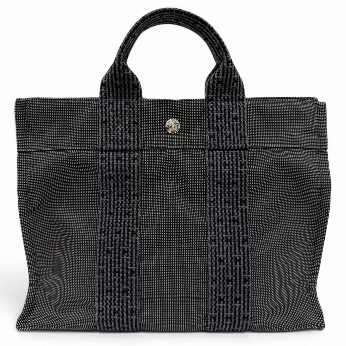 HERMES Hermes Herline PM Silver Hardware Sellier Canvas Tote Bag Handbag Gray Made in France Women's — Like New