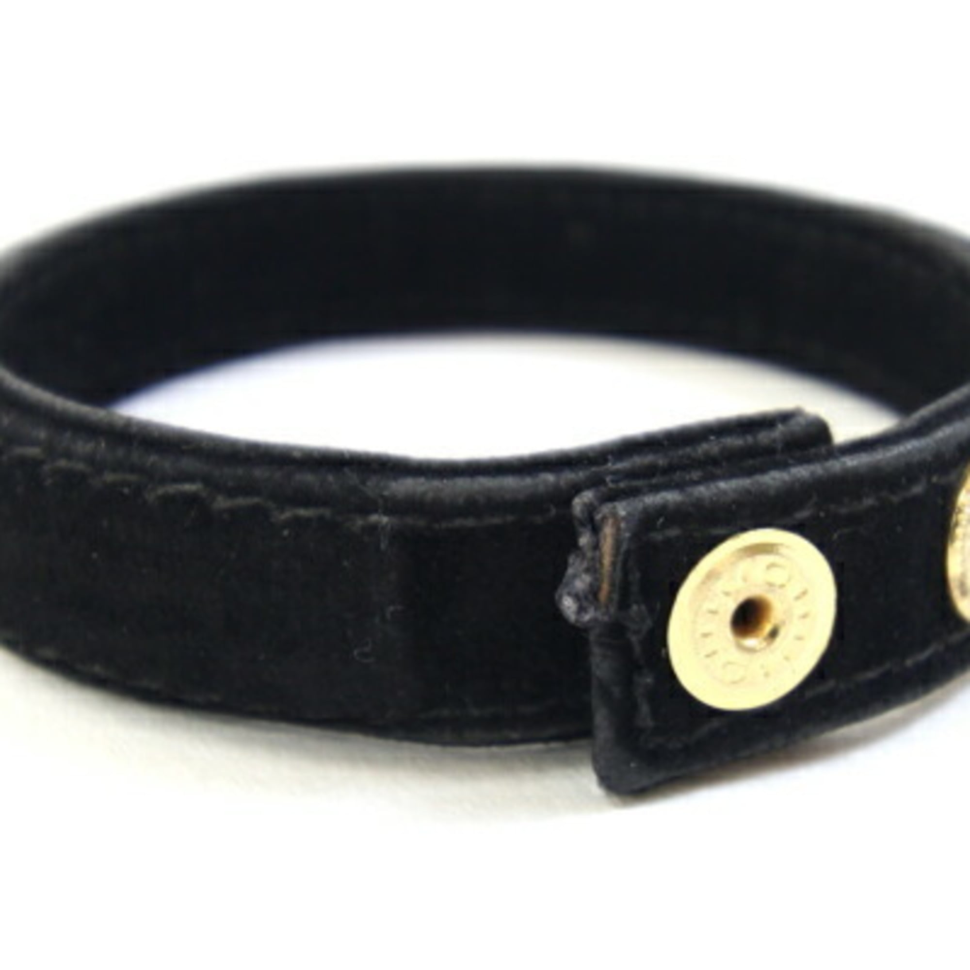 CHANEL Case Coco Mark A02786 Black Caviar Leather Pouch Round Women's