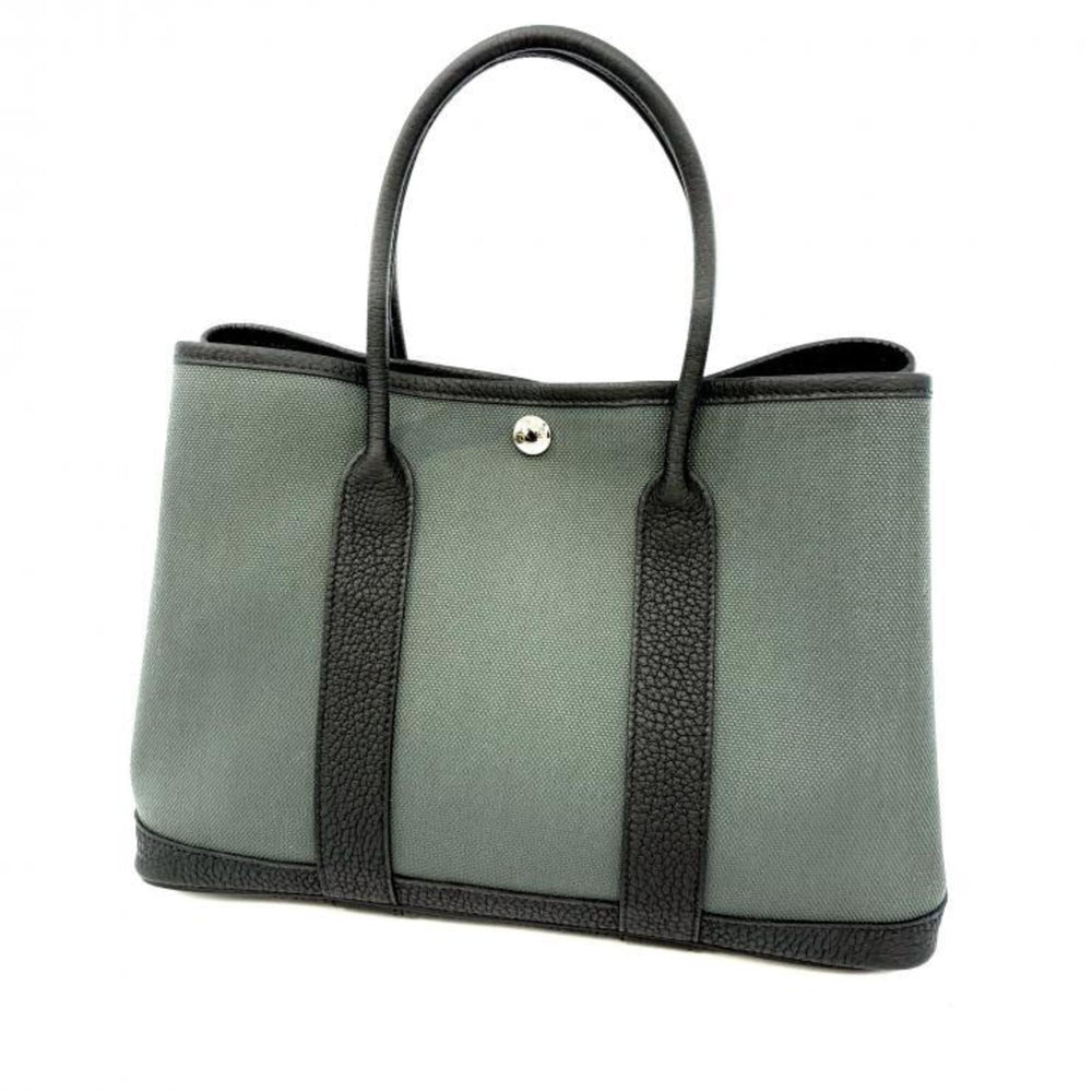 HERMES Garden Party TPM Toile Officier Khaki Tote Bag — Like New