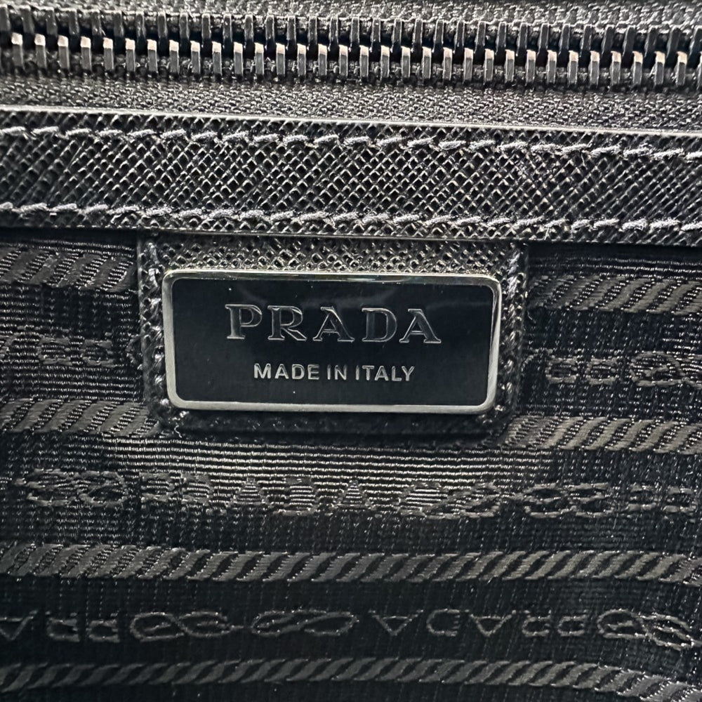 PRADA Re-Nylon Saffiano Leather Triangle Logo Plate Shoulder Bag 2VH118 Black (Men's & Women's) — Like New