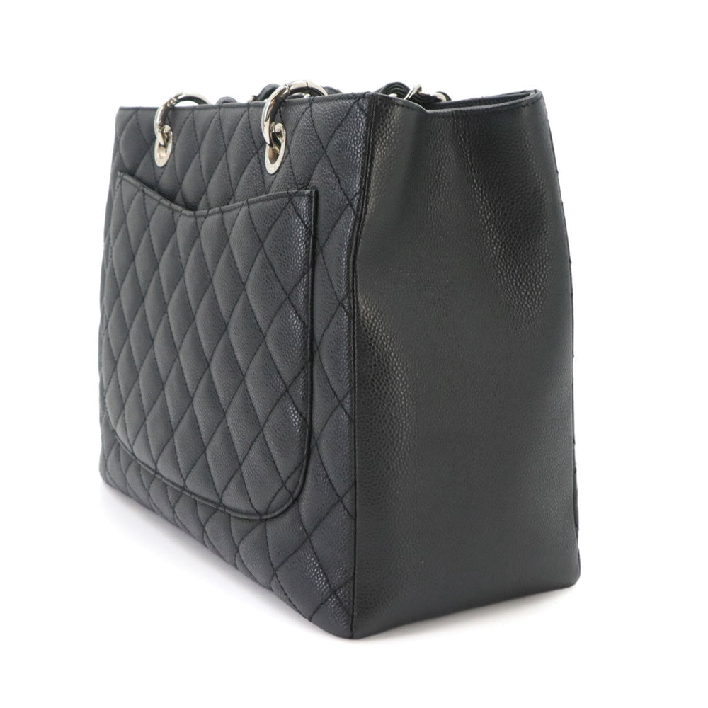 Chanel Matelasse Grand Chain Tote Handbag GST Caviar Leather Black A50995 — Like New