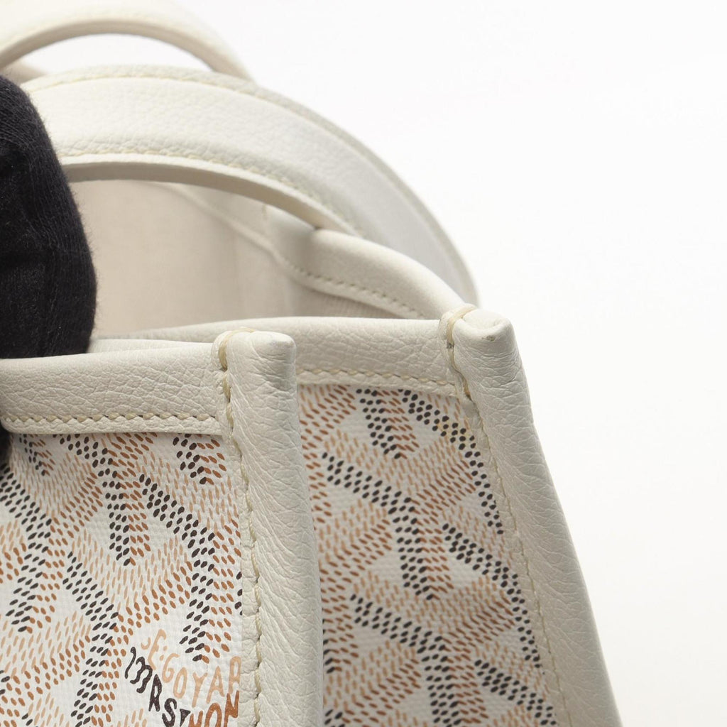 Goyard Villette PM Hulo Indian Motif Tote Bag in Coated Canvas and Leather, Women's, White, Multicolor