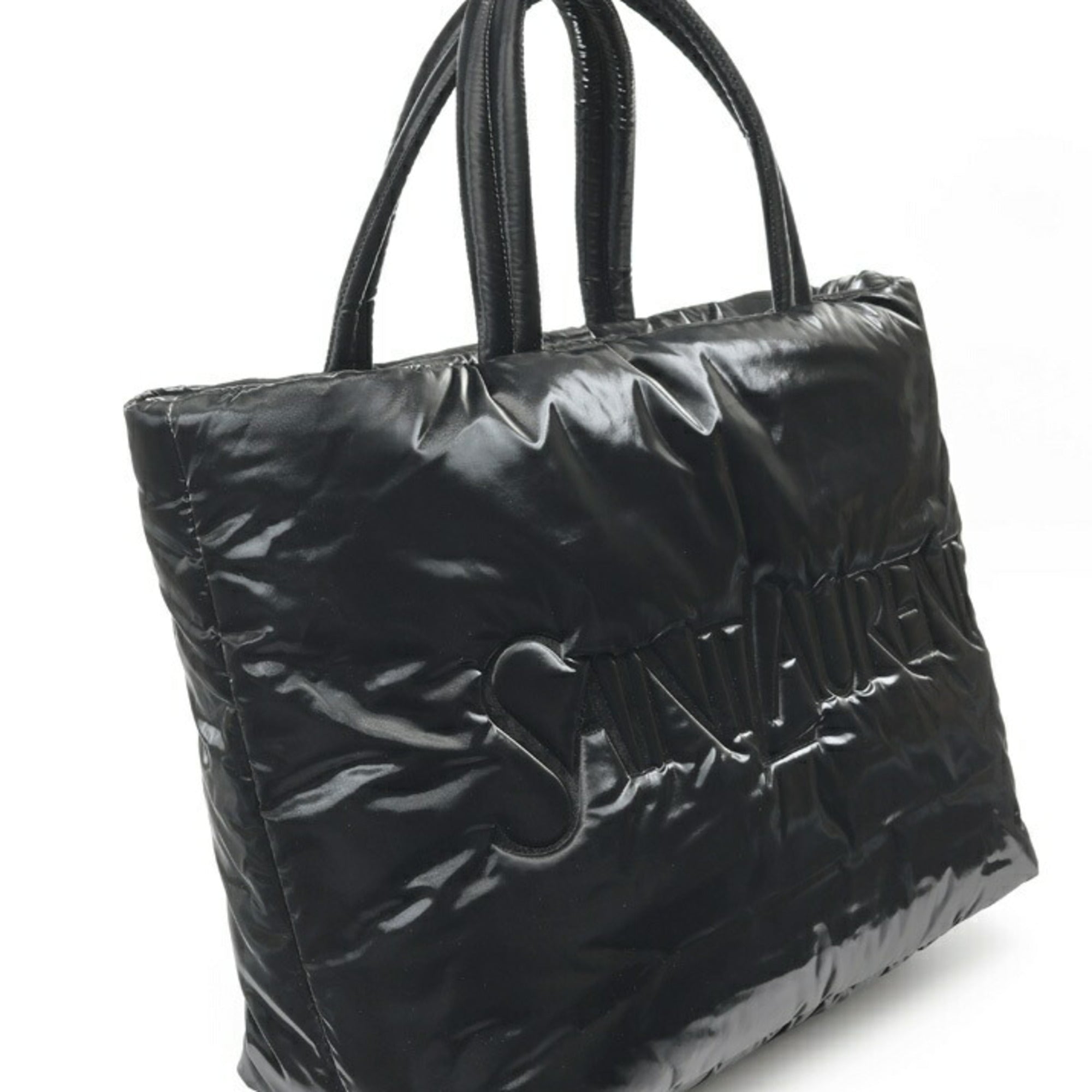 Saint Laurent Wide Puffer Tote Bag 756269, Nylon, Black — Like New