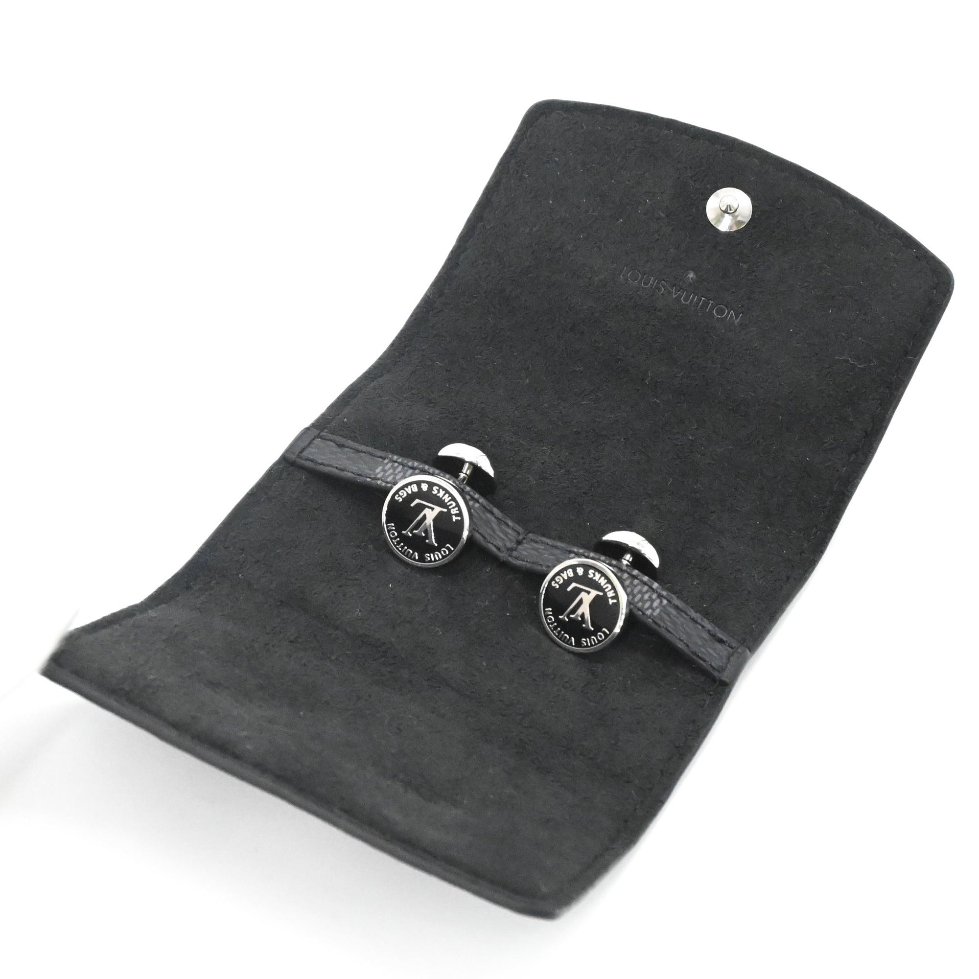 LOUIS VUITTON LV Award Cufflinks for Men, Black and Silver, M00912 — Like New