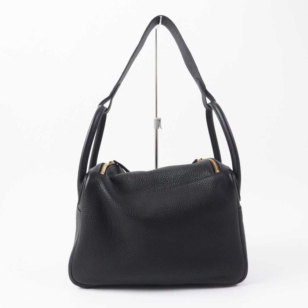 HERMES Lindy 30 Gold Hardware Taurillon Clemence Shoulder Bag Black B Stamp Comes with Dust Made in France Women's — Like New