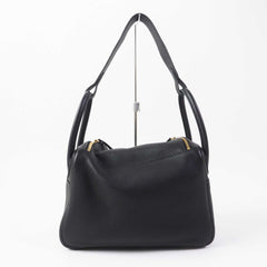 HERMES Lindy 30 Gold Hardware Taurillon Clemence Shoulder Bag Black B Stamp Comes with Dust Made in France Women's — Like New