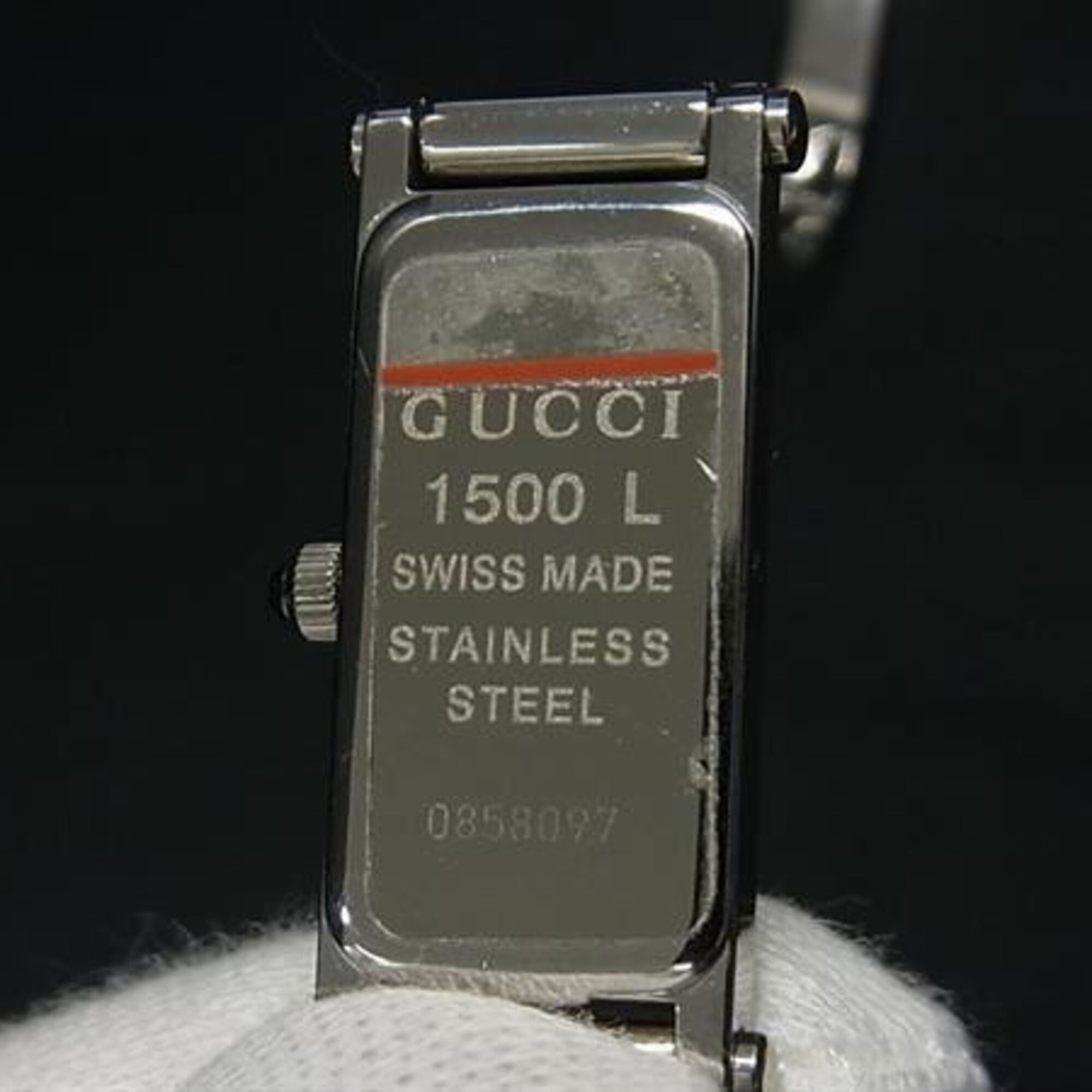 GUCCI Bangle Watch 1500L Silver Pink Mother-of-Pearl Dial Stainless Steel Women's 2-Hand Quartz — Good