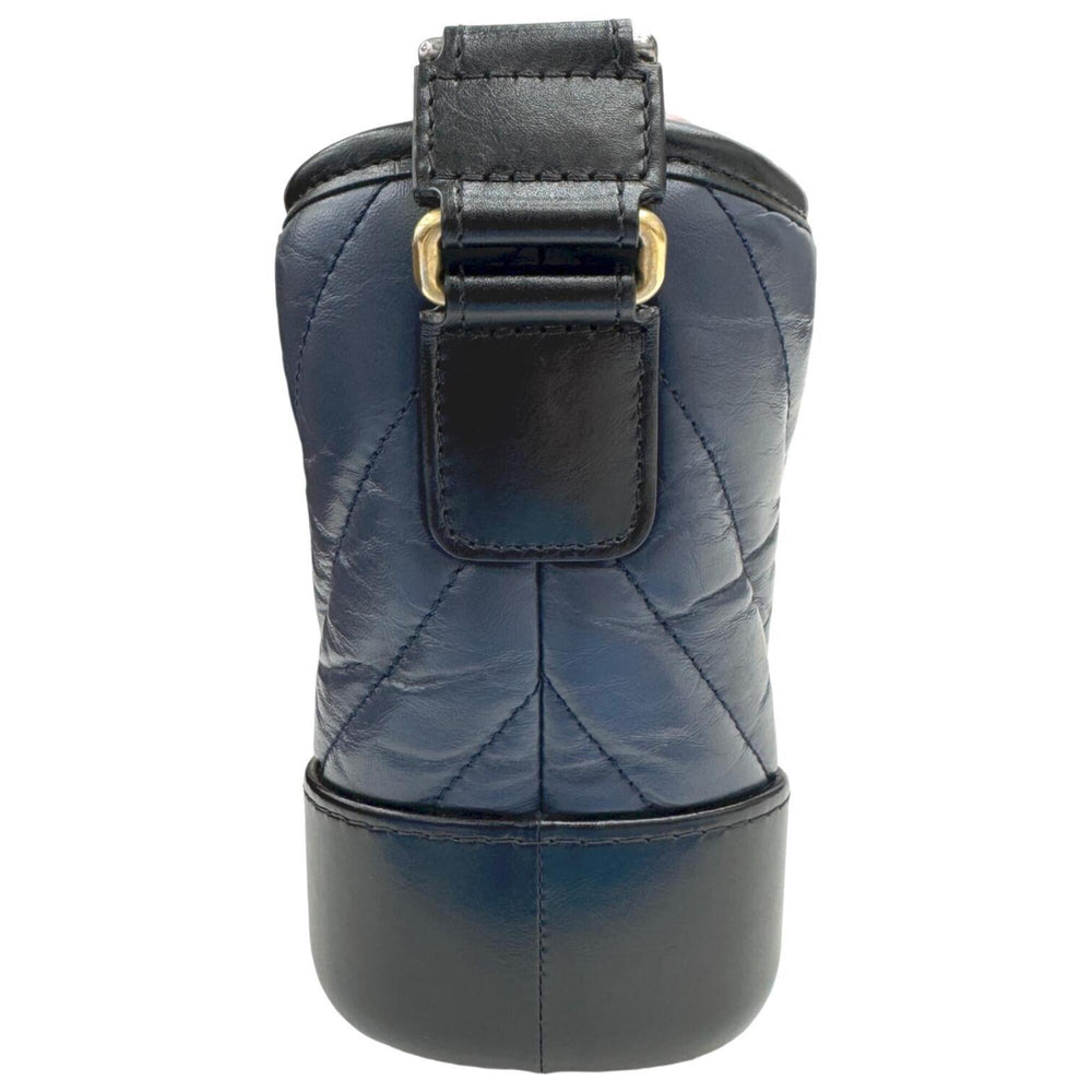 CHANEL Gabrielle de Small Hobo V-stitch Chevron Calfskin Shoulder Bag for Women (Navy/Black) — New - Store Return