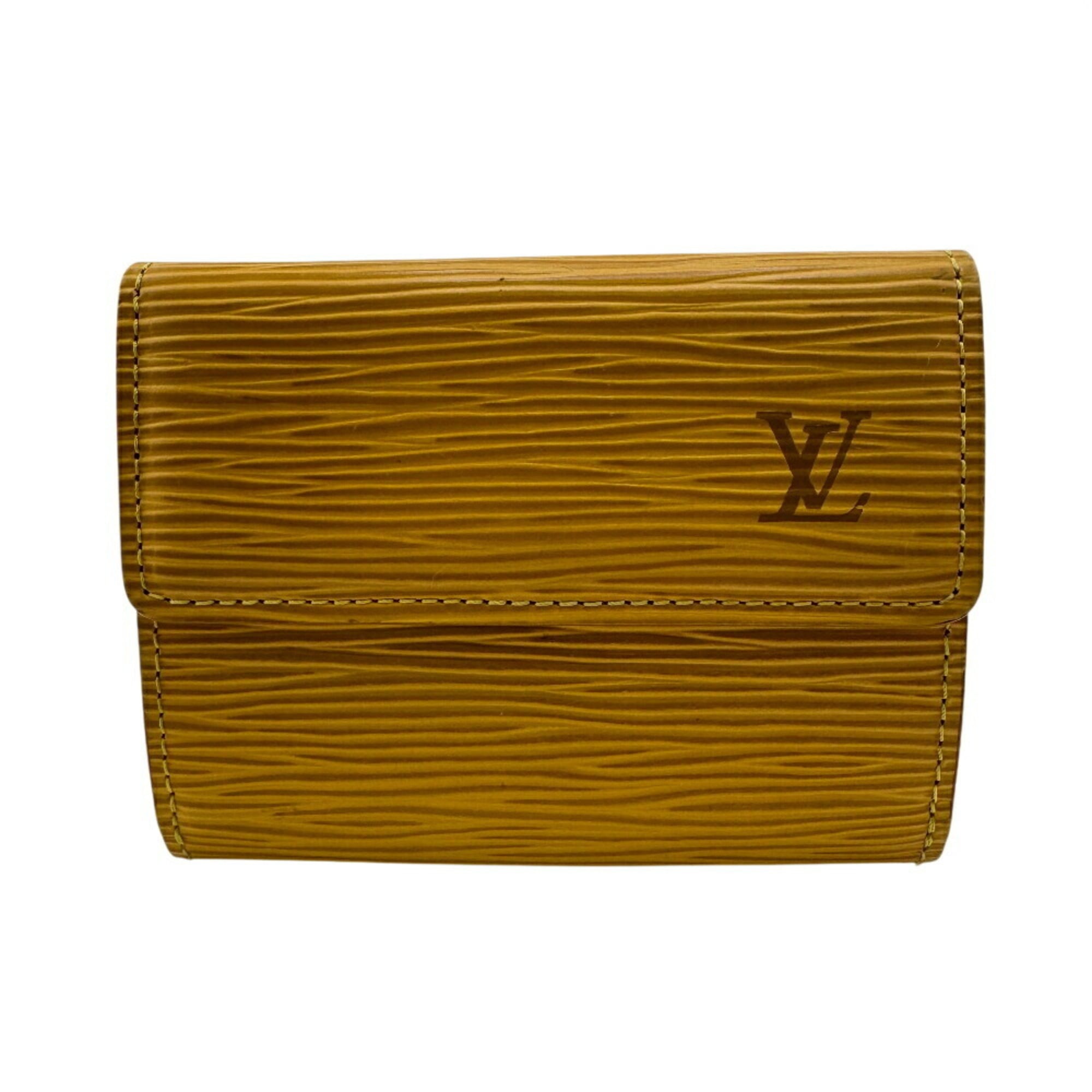 LOUIS VUITTON M63489 Porte Monnaie Bi-E Carte Credit Compact Wallet, Card Case, Epi Leather Coin Yellow, Women's