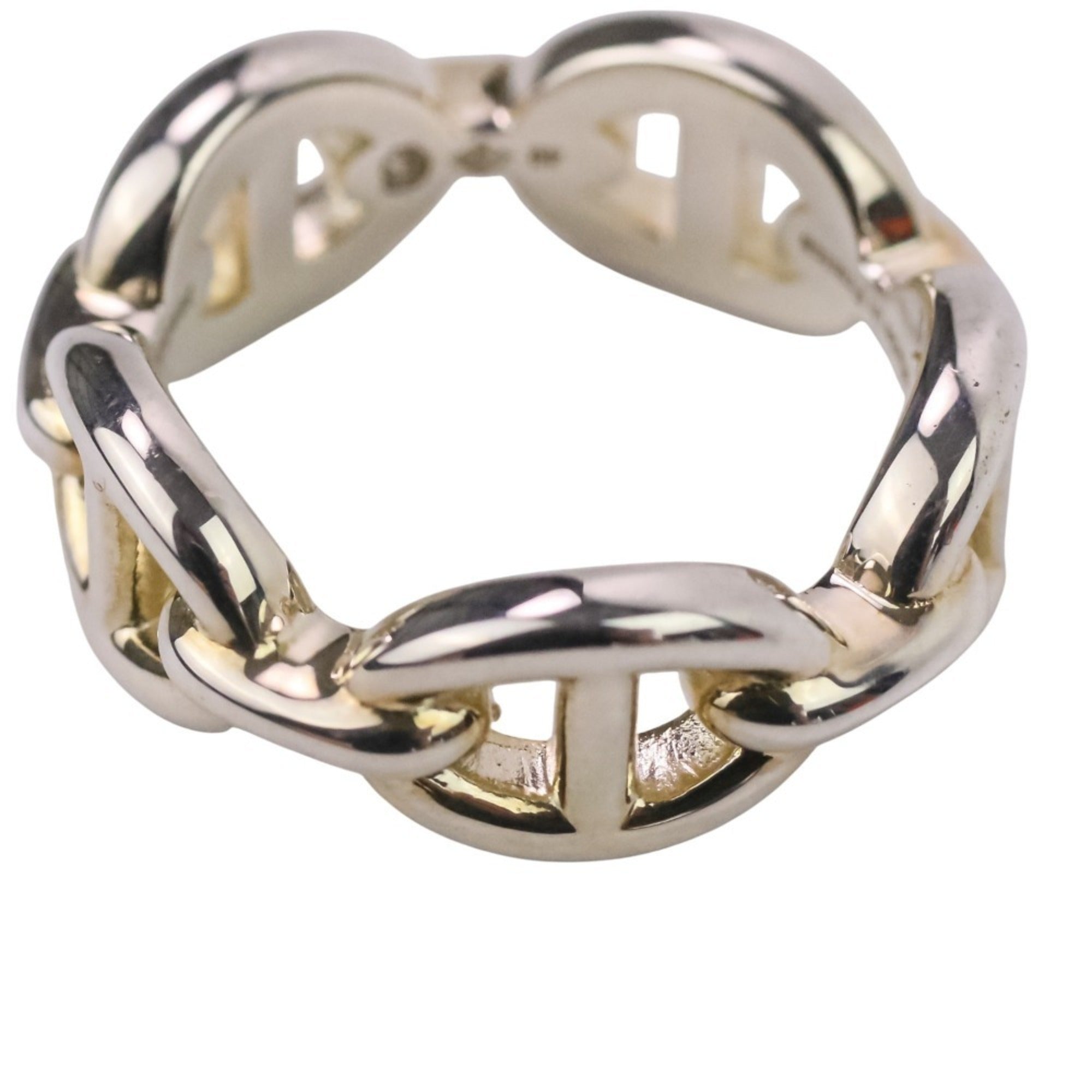 HERMES Chaine d'Ancre Enchaine PM AG925 Ring, Size 49 (equivalent), Silver, Women's — Like New