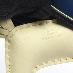 Hermes Rodeo PM Robeo Coeur Jaune Milton Blue Nuit Tie Charm Accessory Leather Veau Swift Agneau Milo Women's Yellow Navy — New - Store Return