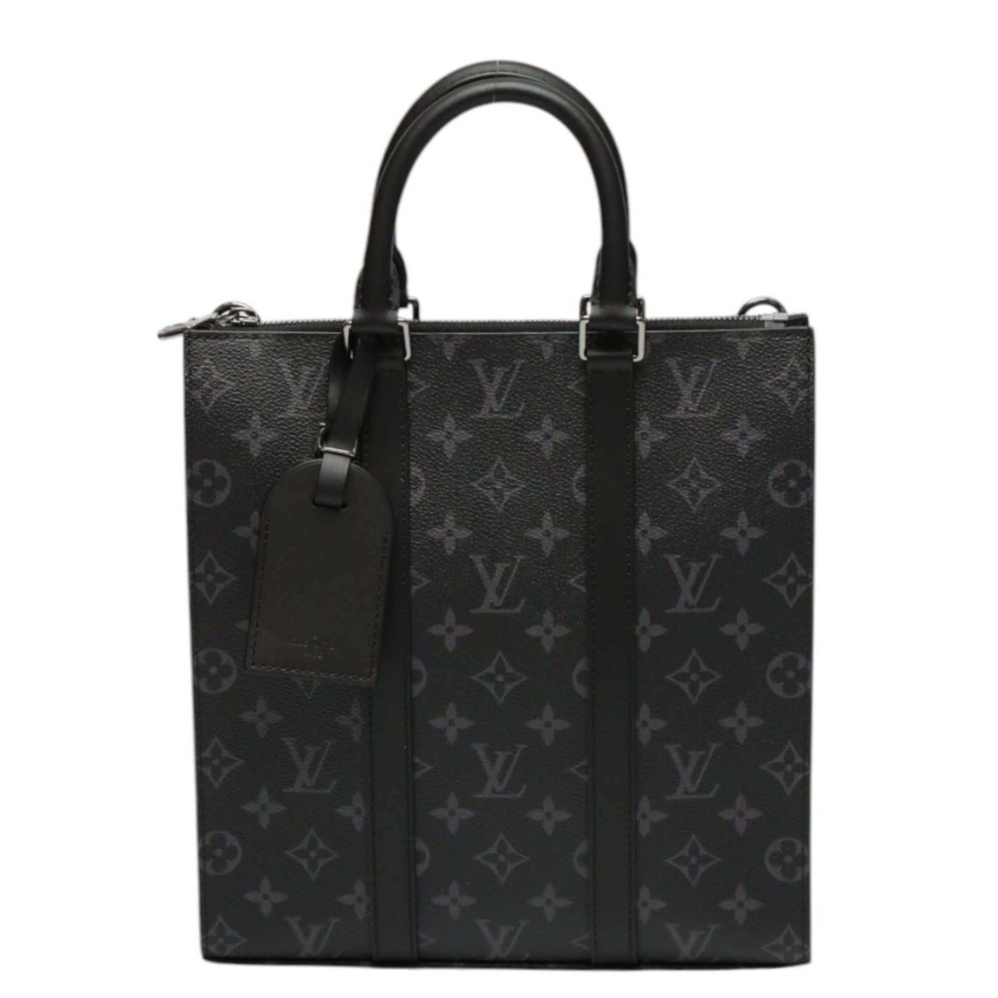 Louis Vuitton LOUIS VUITTON Tote Bag Shoulder Monogram Eclipse Sac Plat Cross Canvas M46456 Black LV — Like New