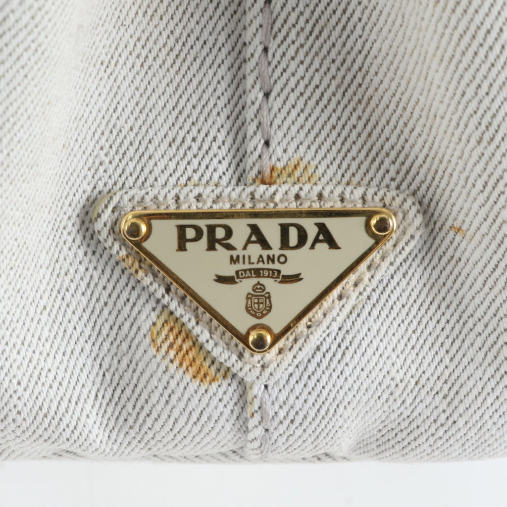 Prada Canapa denim handbag tote bag grey for women
