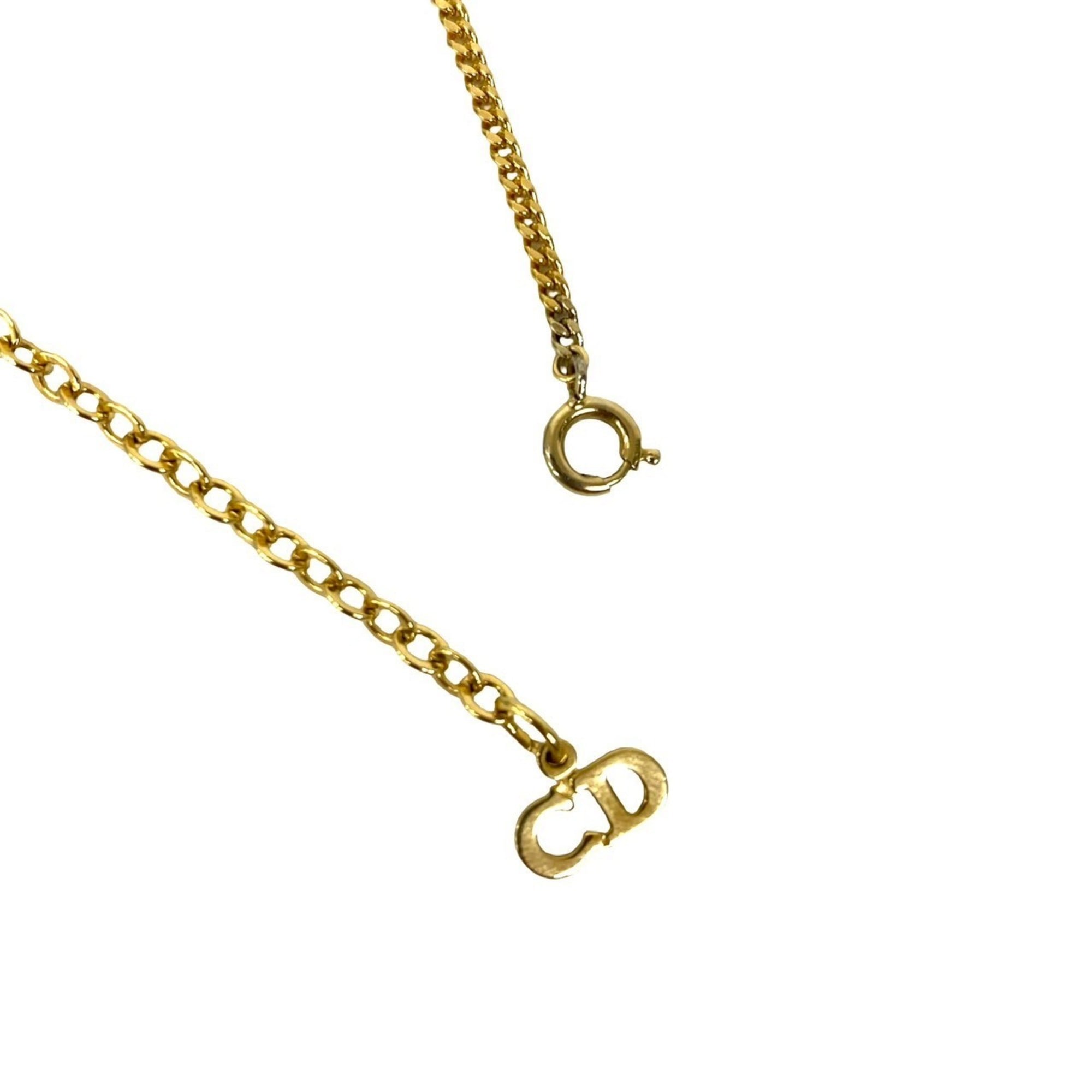 Christian Dior GP Necklace Pendant Choker Gold 75881