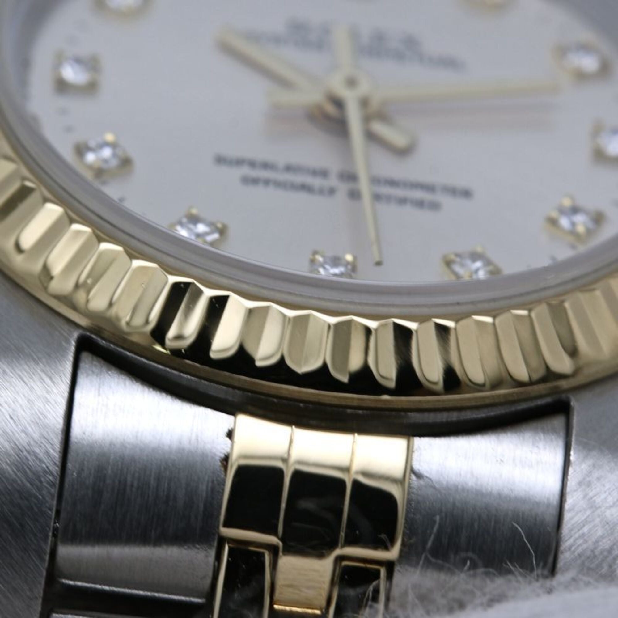 ROLEX Oyster Perpetual 11P Diamond 76193G Women's Watch SSx18K Yellow Gold 40581 — Good