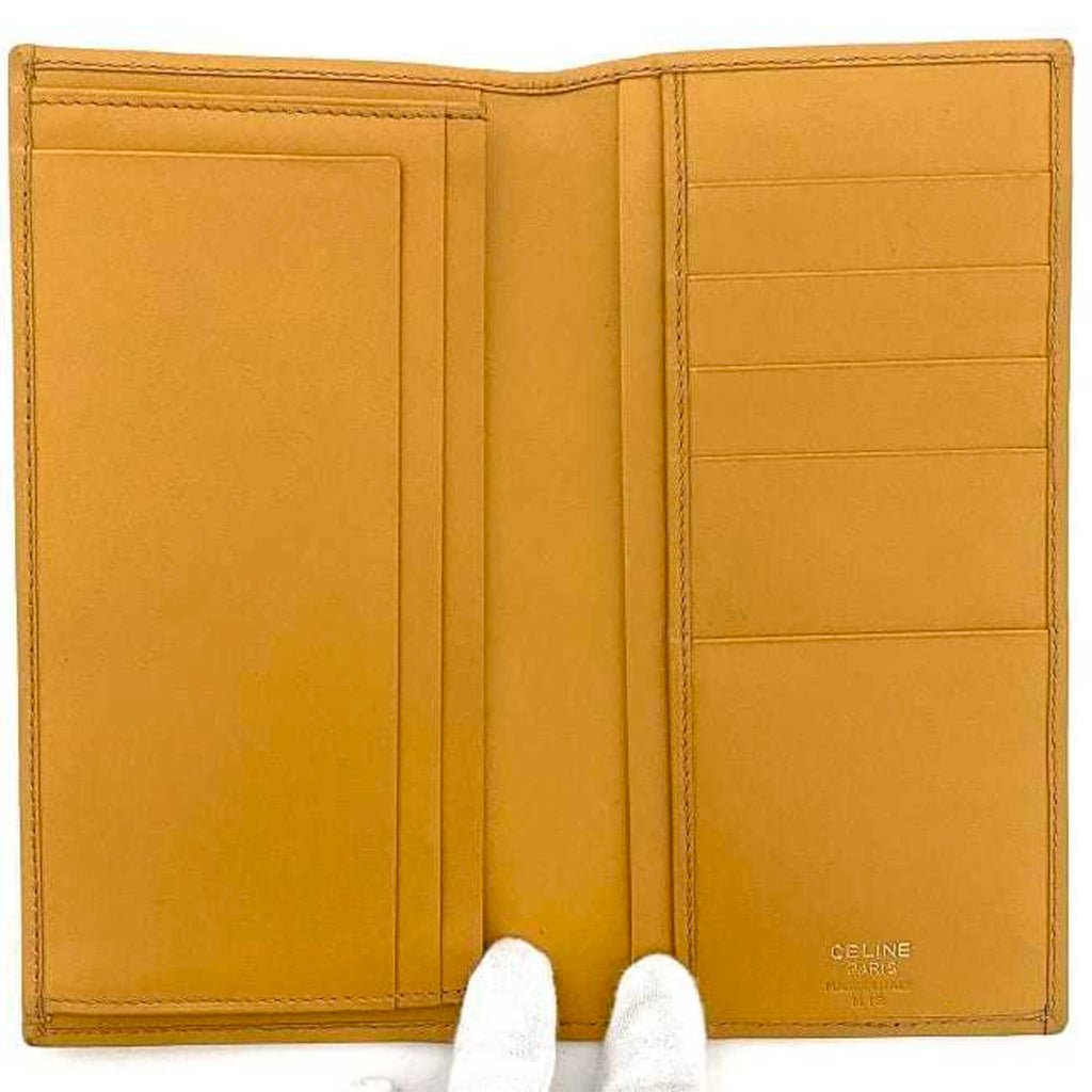 Celine Bi-fold Long Wallet ec-21979 Brown Beige Macadam Billfold PVC Leather M13 CELINE Women's Men's Unisex