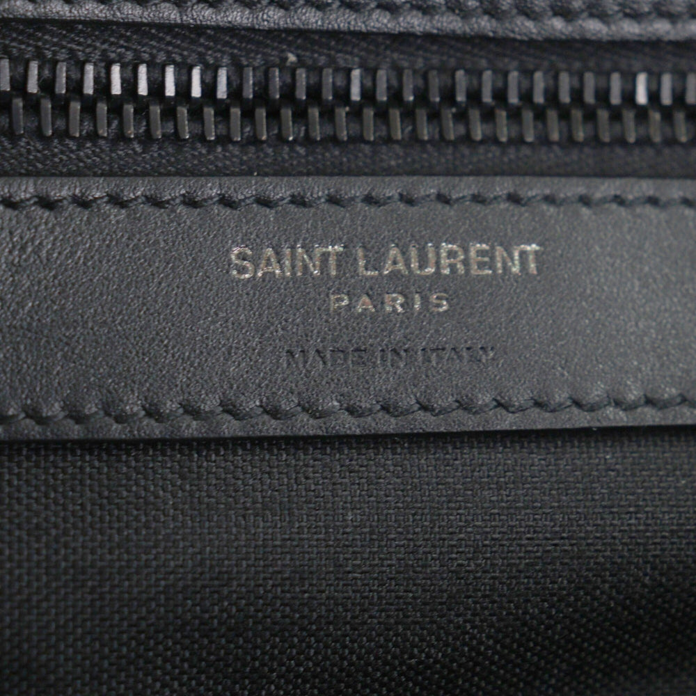 SAINT LAURENT 758258 Nylon Embroidered Body Bag, Black, with Dust Made in Italy, Men's — Like New