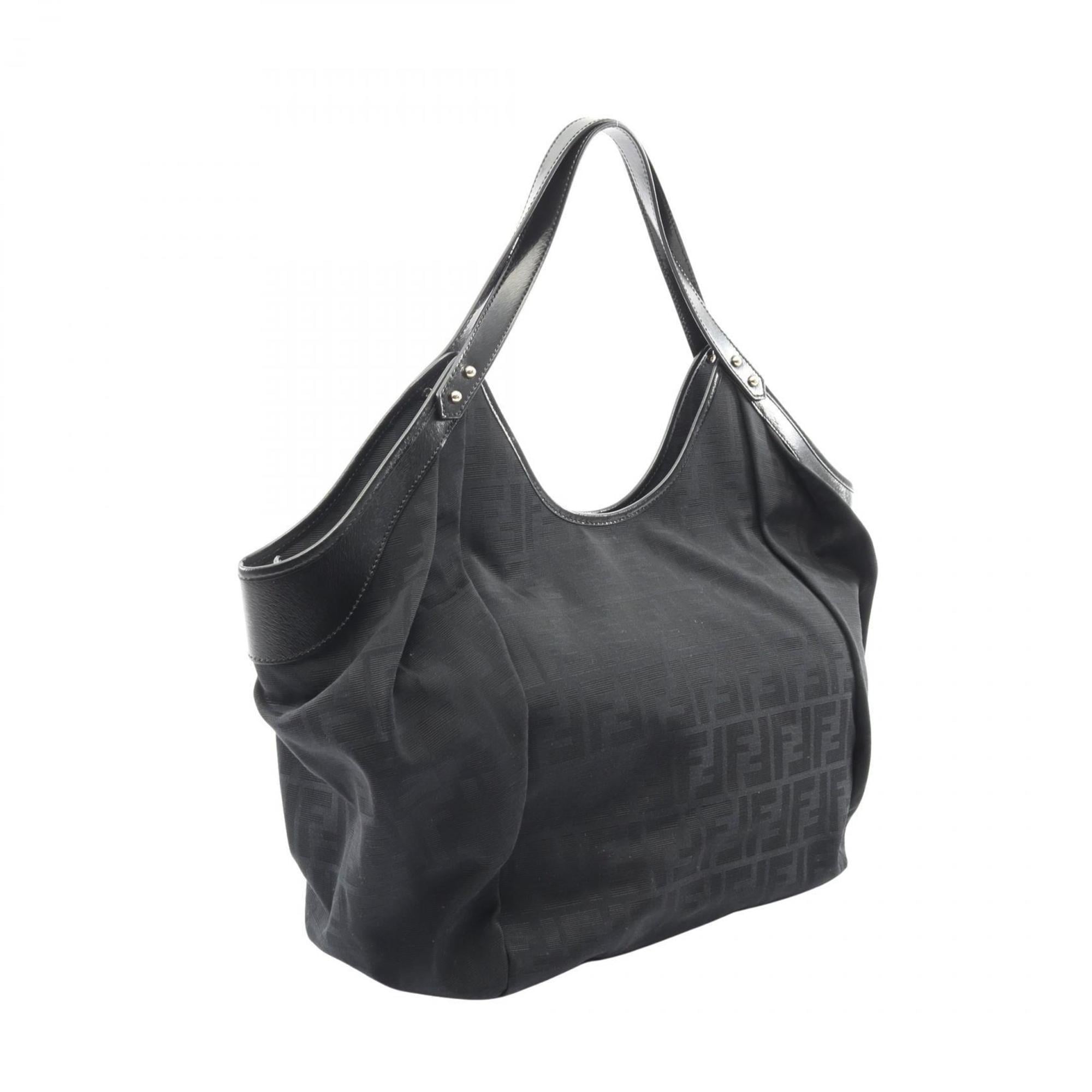 Fendi Zucca Tote Bag, Canvas and Leather, Women's, Black