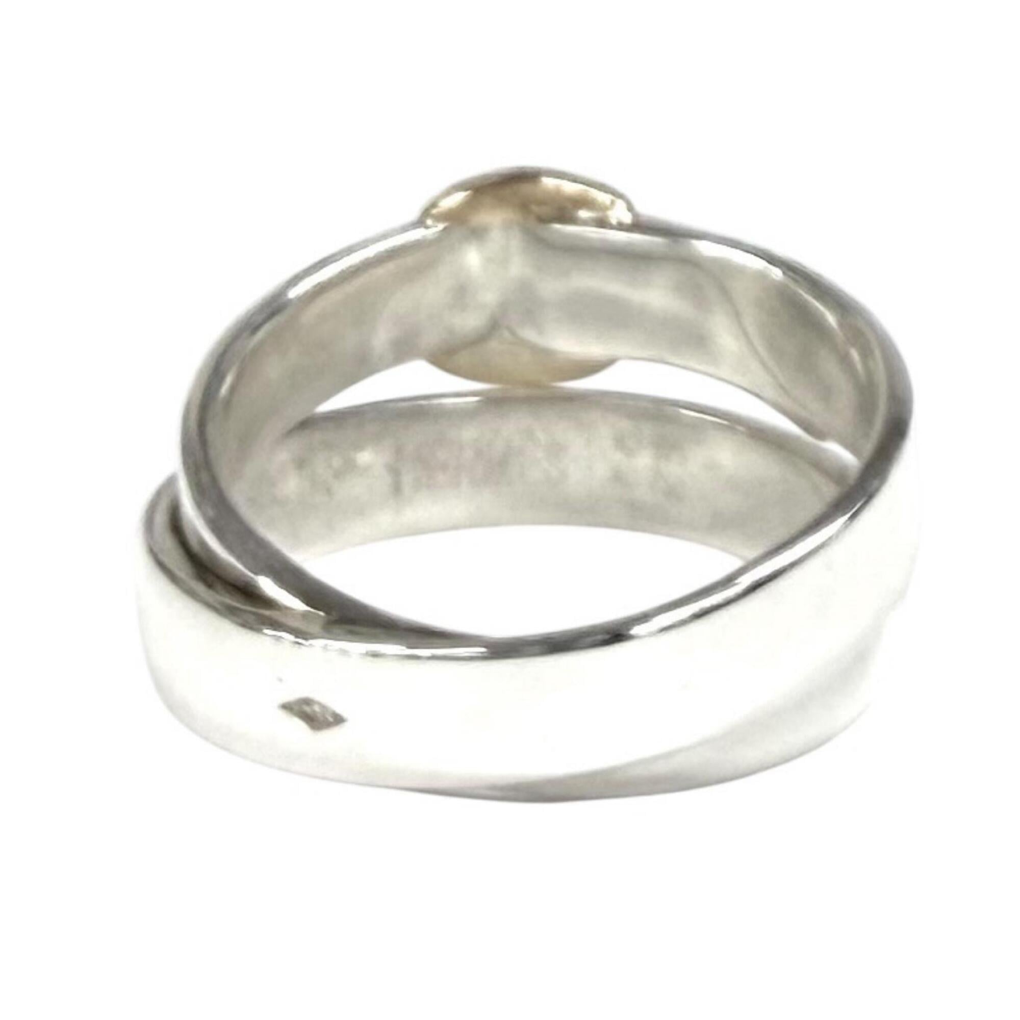 HERMES Vintage 925 750 Double True Ring, Combination Silver and Gold, Size 50, Weight 5.5g, Women's — Like New
