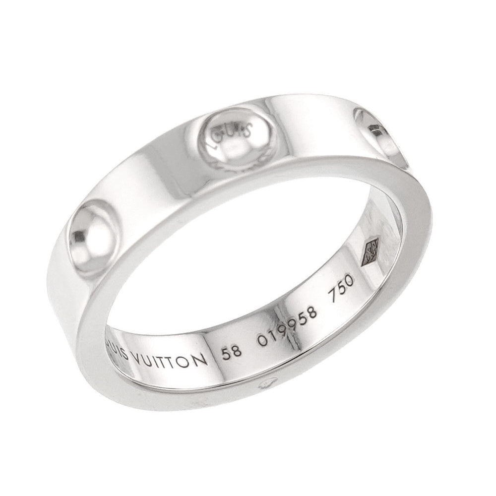 Louis Vuitton Petit Bague Empreinte Ring #58, 18K WG (White Gold 750) — Like New