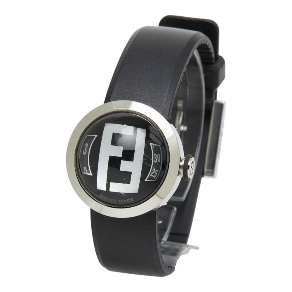 Fendi Bousla Watch 8010L Quartz Black Dial Stainless Steel Rubber Women's FENDI — Good