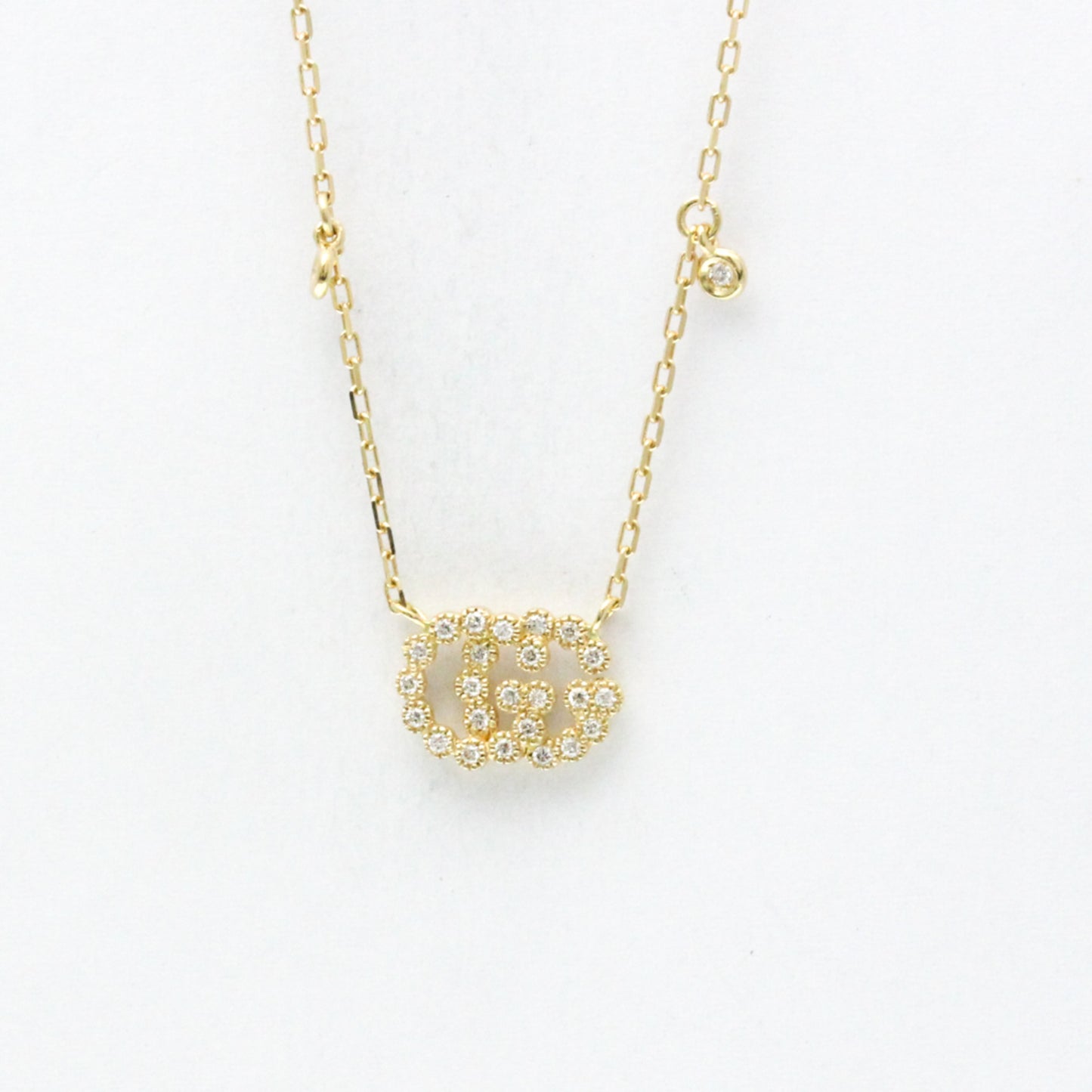 Gucci GG Logo Diamond Necklace Yellow Gold (18K) Diamond Men,Women Fashion Pendant Necklace (Gold)