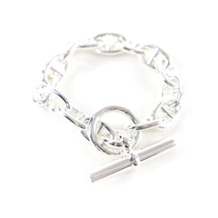 HERMES Chaine d'Ancre MM AG925 14-link bracelet, silver, made in France, 2024 model, weight 52.0g, women's — Like New