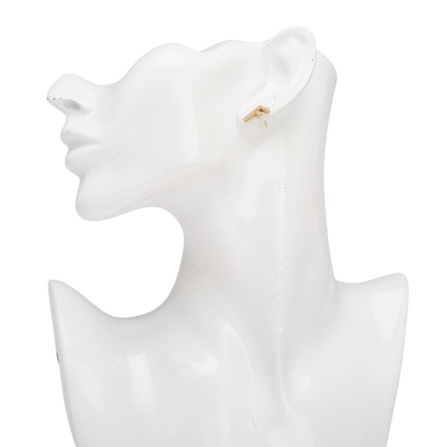 FENDI F rhinestone earrings, gold plated, for women