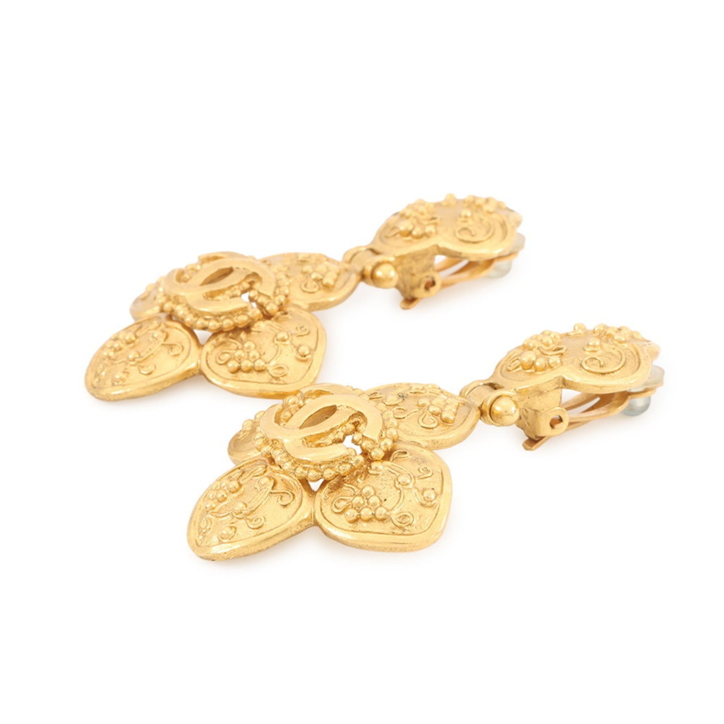Chanel Coco Mark Flower Metal Earrings 96A CHANEL