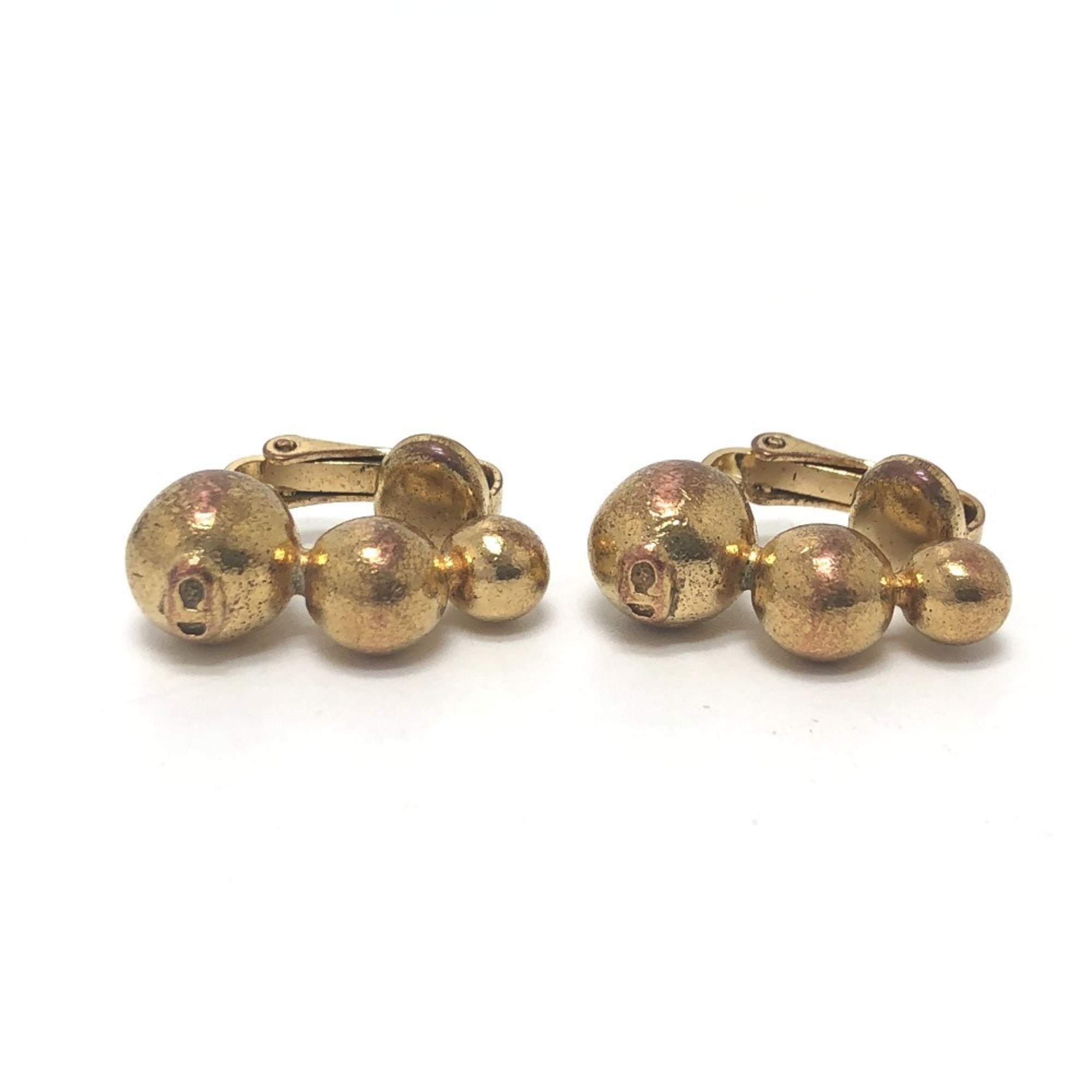 Christian Dior Dior CD 3-row ball accessory clip-on earring jewelry metal earrings for women gold