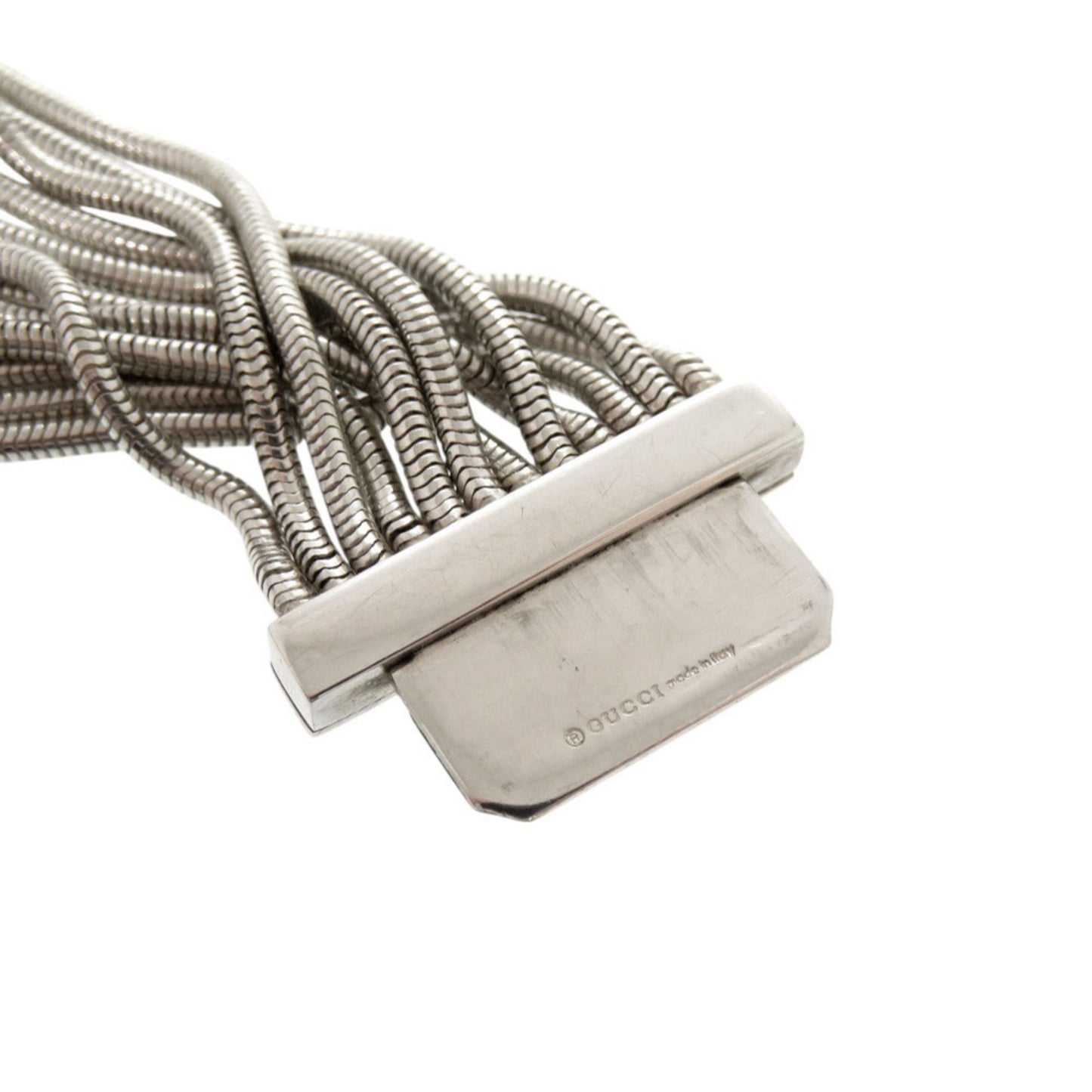 Gucci Vintage 12-Strand Snake Chain Sterling Silver Bracelet 0521 GUCCI
