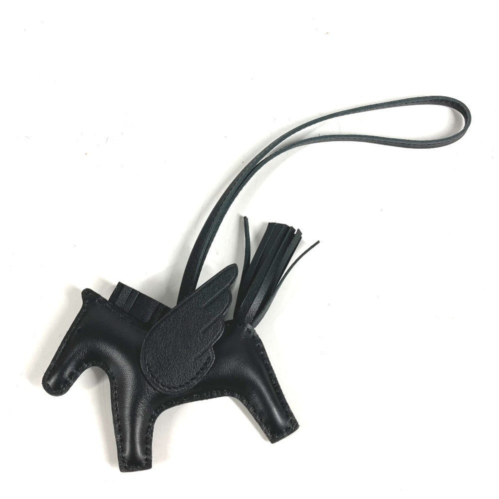 HERMES Hermes Horse Keychain Cheval Rodeo Pegasus PM Accessory Bag Charm So Black All Agneau Milo Men's Women's Like New — Like New