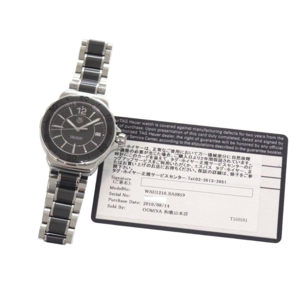 TAG Heuer Formula 1 WAH1210.BA0859 Stainless Steel Black/Silver Dial Quartz Watch 0330 HEUER — Good