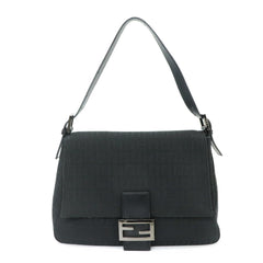Fendi Zucchino Mamma Baguette Shoulder Handbag, Canvas, Black, 8BR001, Gunmetal Hardware — Like New