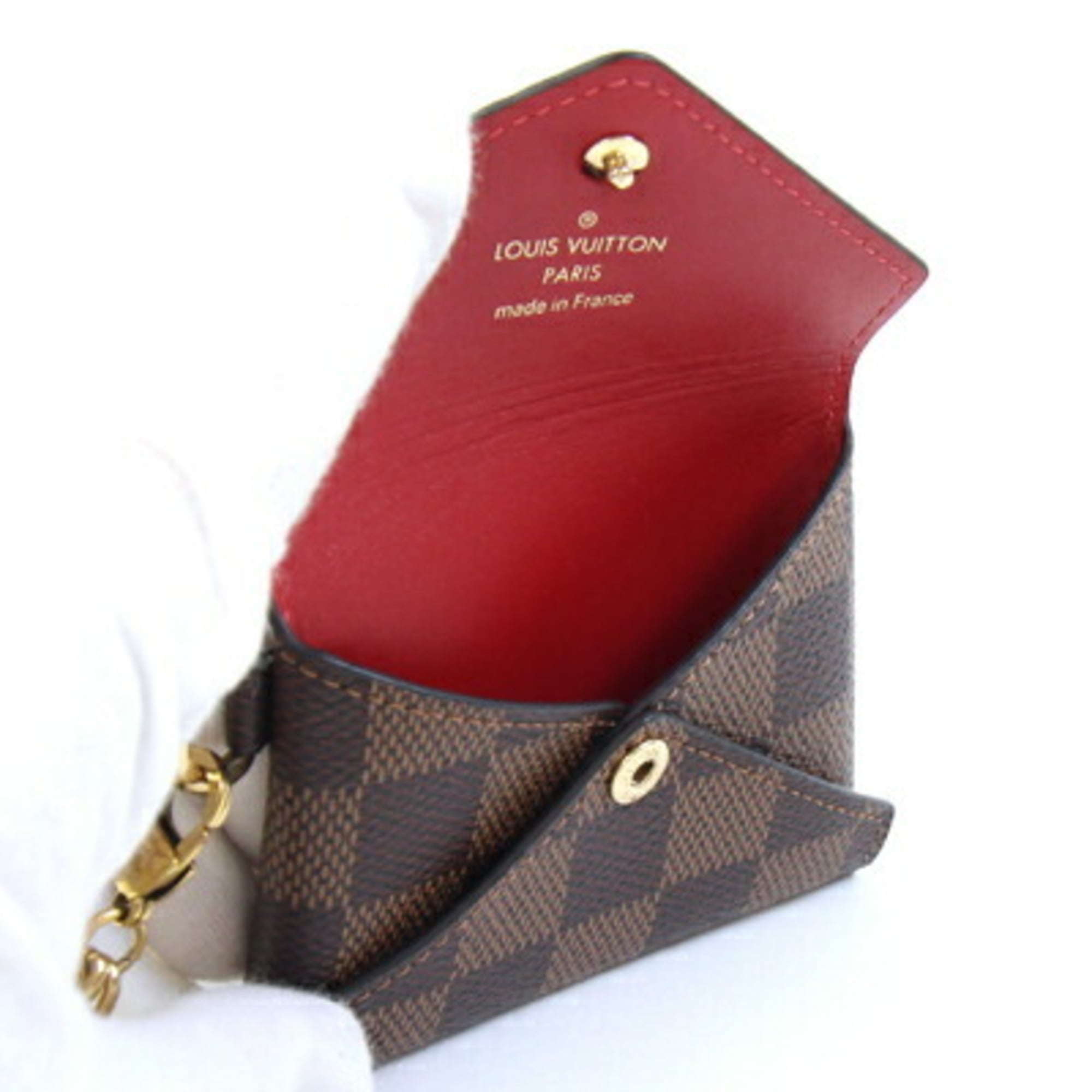 Louis Vuitton Damier Pochette Kirigami Coin Case N60285 with Chain Necklace, Purse, Wallet, Pouch, Women's, LOUIS VUITTON