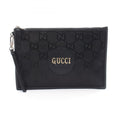 Gucci Off the Grid GG pattern clutch bag in leather and nylon canvas, black, 625598