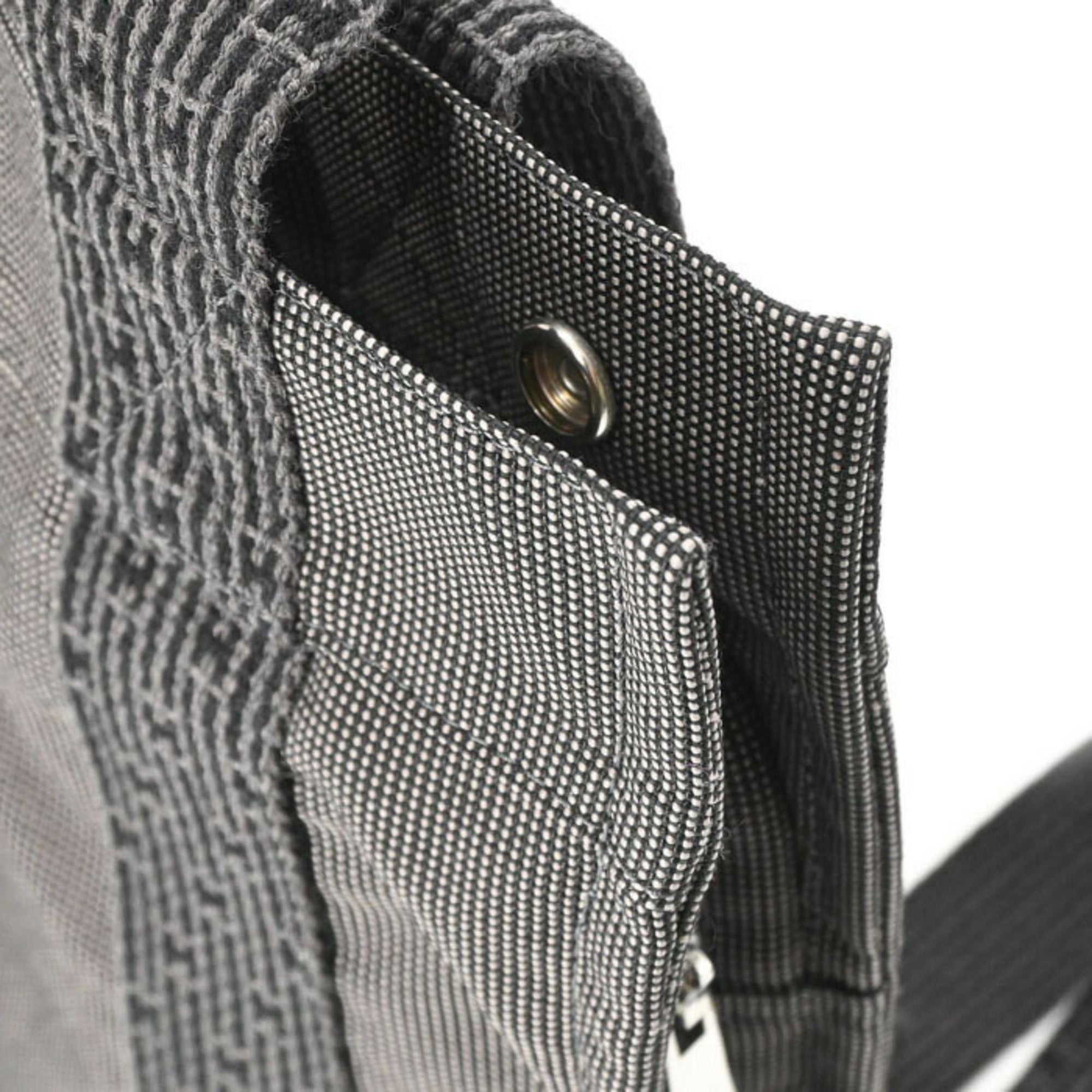 HERMES Hermes Herline Ad PM Canvas Tote Bag Backpack for Men and Women, Gray/Black — Like New