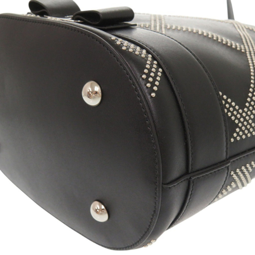Salvatore Ferragamo Vara Ribbon Studded Bucket Bag, Leather, Black, 2-Way Handbag/Shoulder 0772Salvatore — Like New