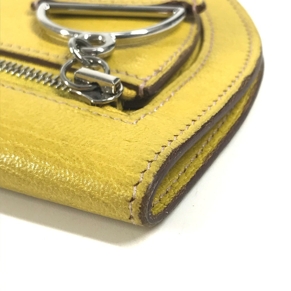 HERMES In the Loop Compact Wallet, Bifold Coin Case, Leather, Unisex, Yellow