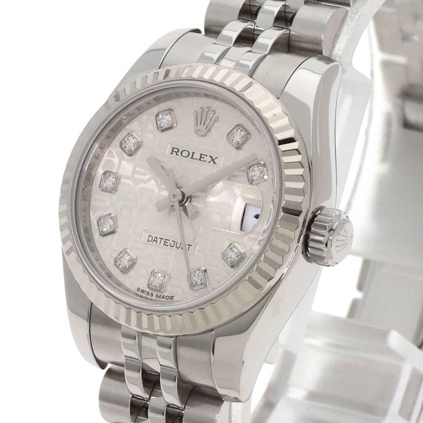 Rolex 179174G Datejust 10-Piece Diamond Watch in Stainless Steel/SS/18K White Gold for Women