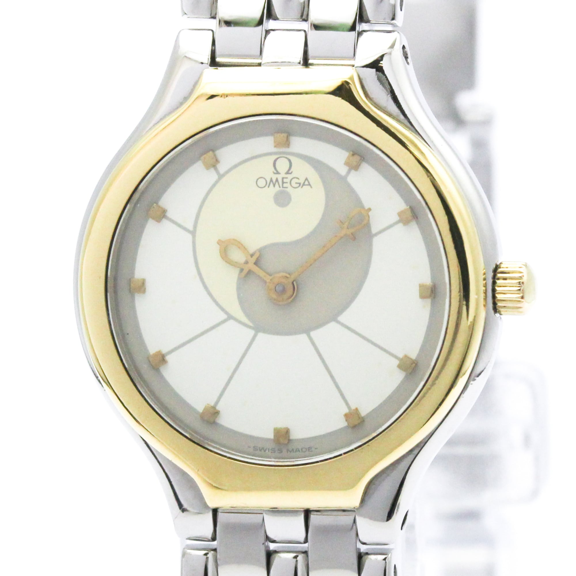 OMEGA De Ville Symbol K18 Gold Stainless Steel Ladies Watch 595.0101 — Very Good