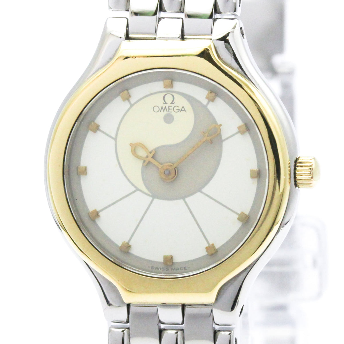 OMEGA De Ville Symbol K18 Gold Stainless Steel Ladies Watch 595.0101 — Very Good
