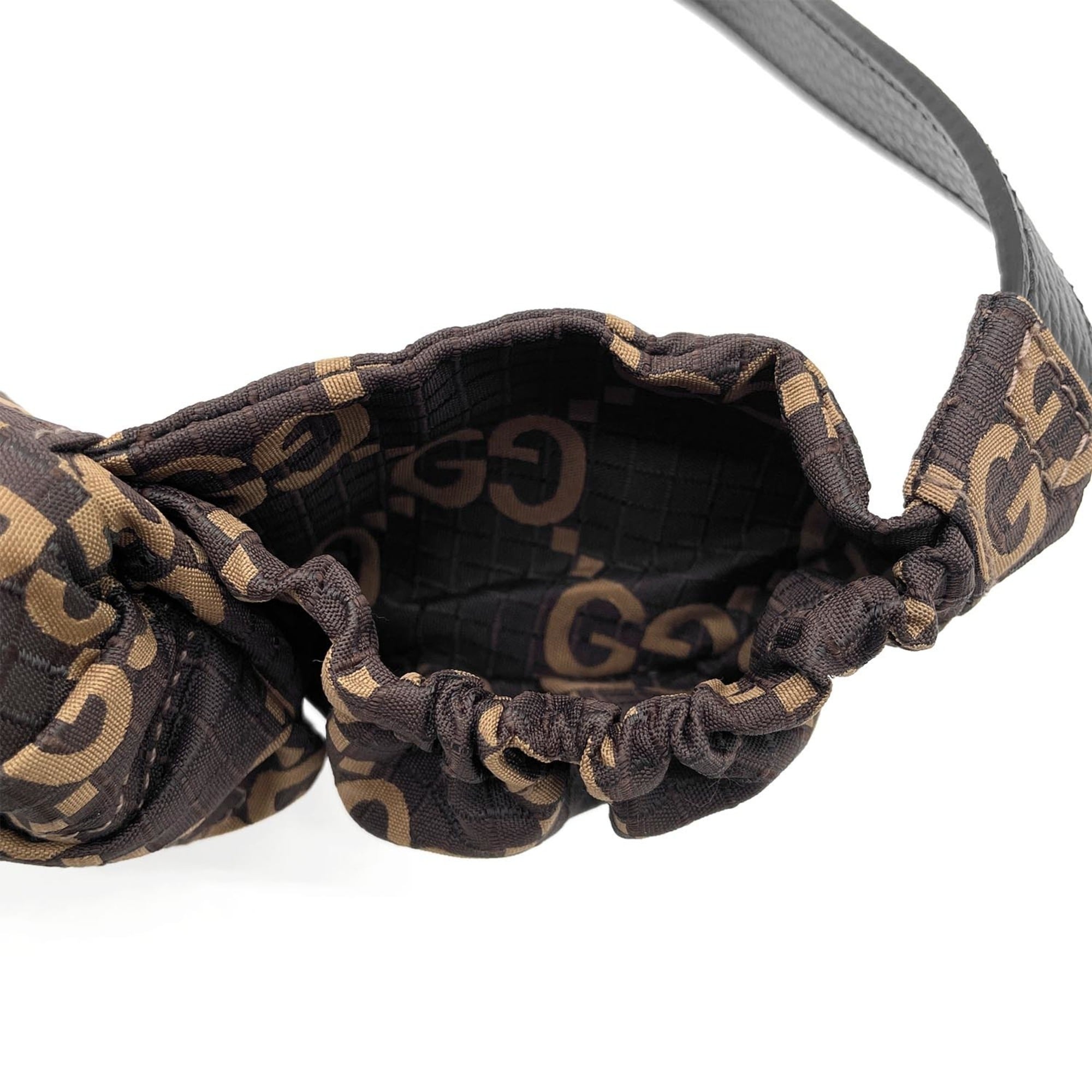 GUCCI GG Jacquard Ripstop Waist Bag Belt 767934 Nylon Brown Men's Women's — Like New