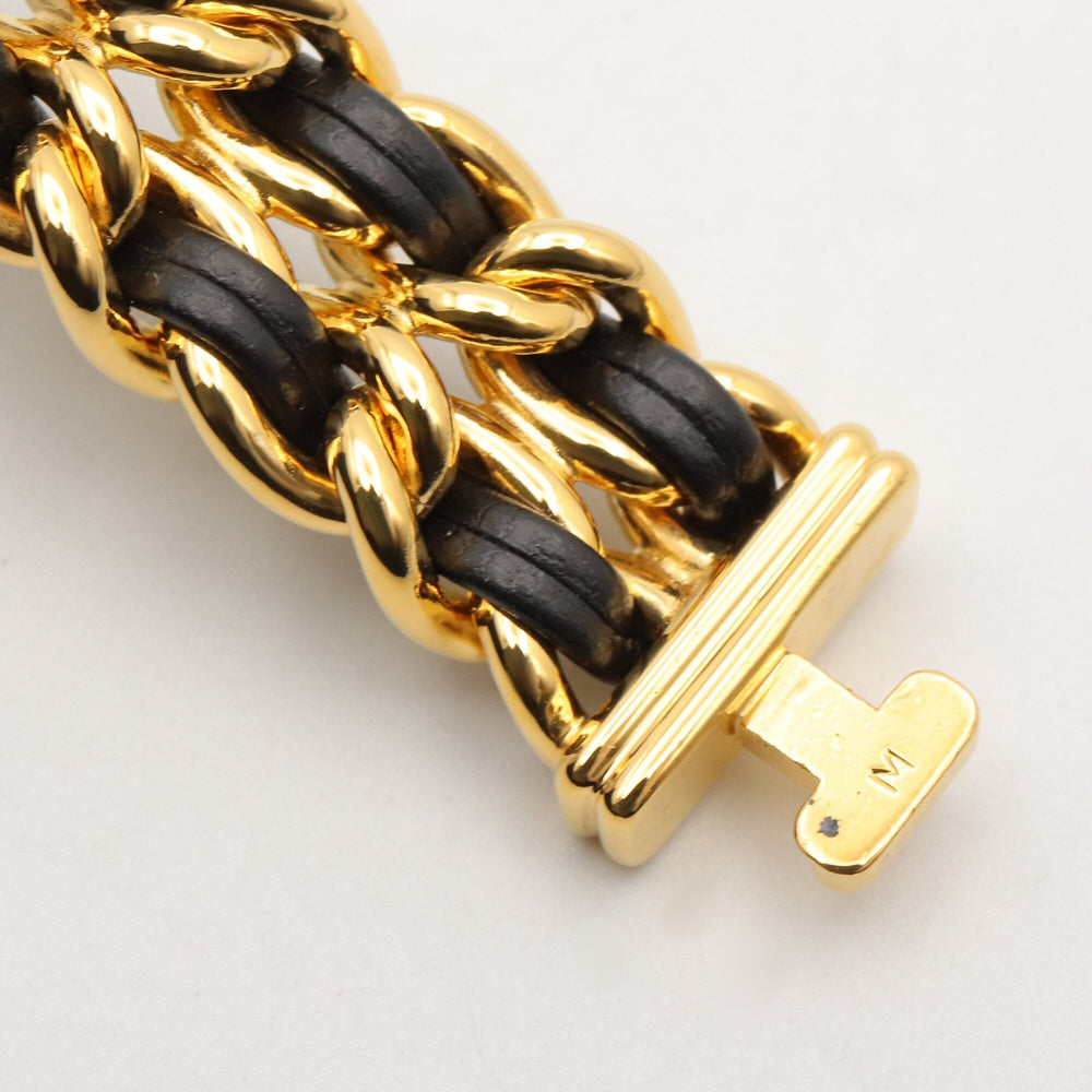 Chanel CHANEL Première M Watch, Gold Plated Leather, Women's, Black, H0001 — Very Good