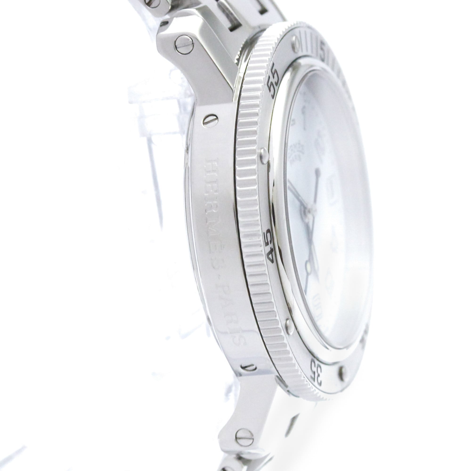 HERMES Clipper Diver Steel Quartz Mens Watch CL7.710 Polished — Very Good