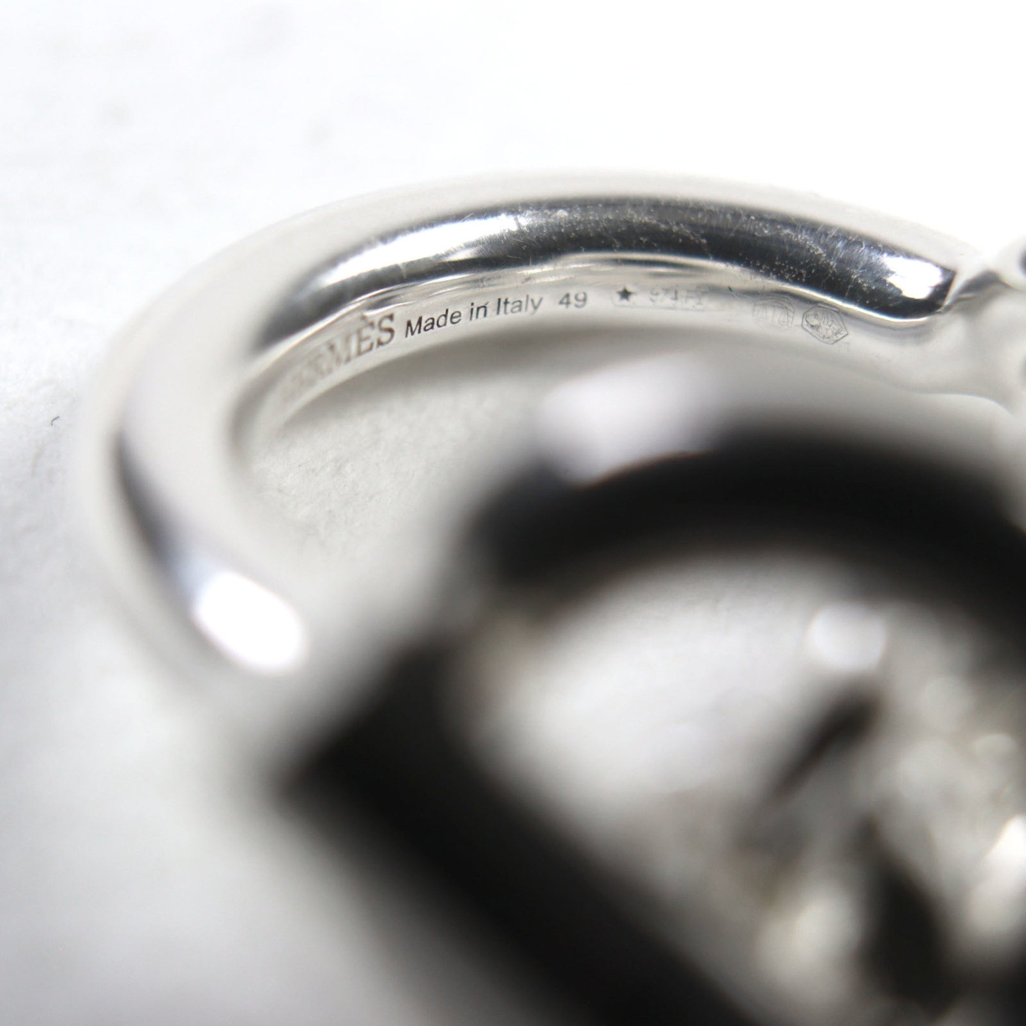 HERMES Croisette Ring, AG925, 2023 model, Silver, Size 49 (equivalent to Japanese size), Made in Italy, Weight: 15.7g — Like New