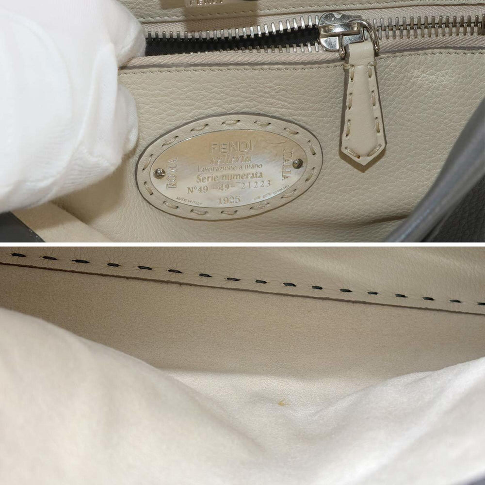 Fendi Selleria Peekaboo Regular 2-way Hand/Shoulder Handbag, Leather, Gray, 8BN290 — Like New