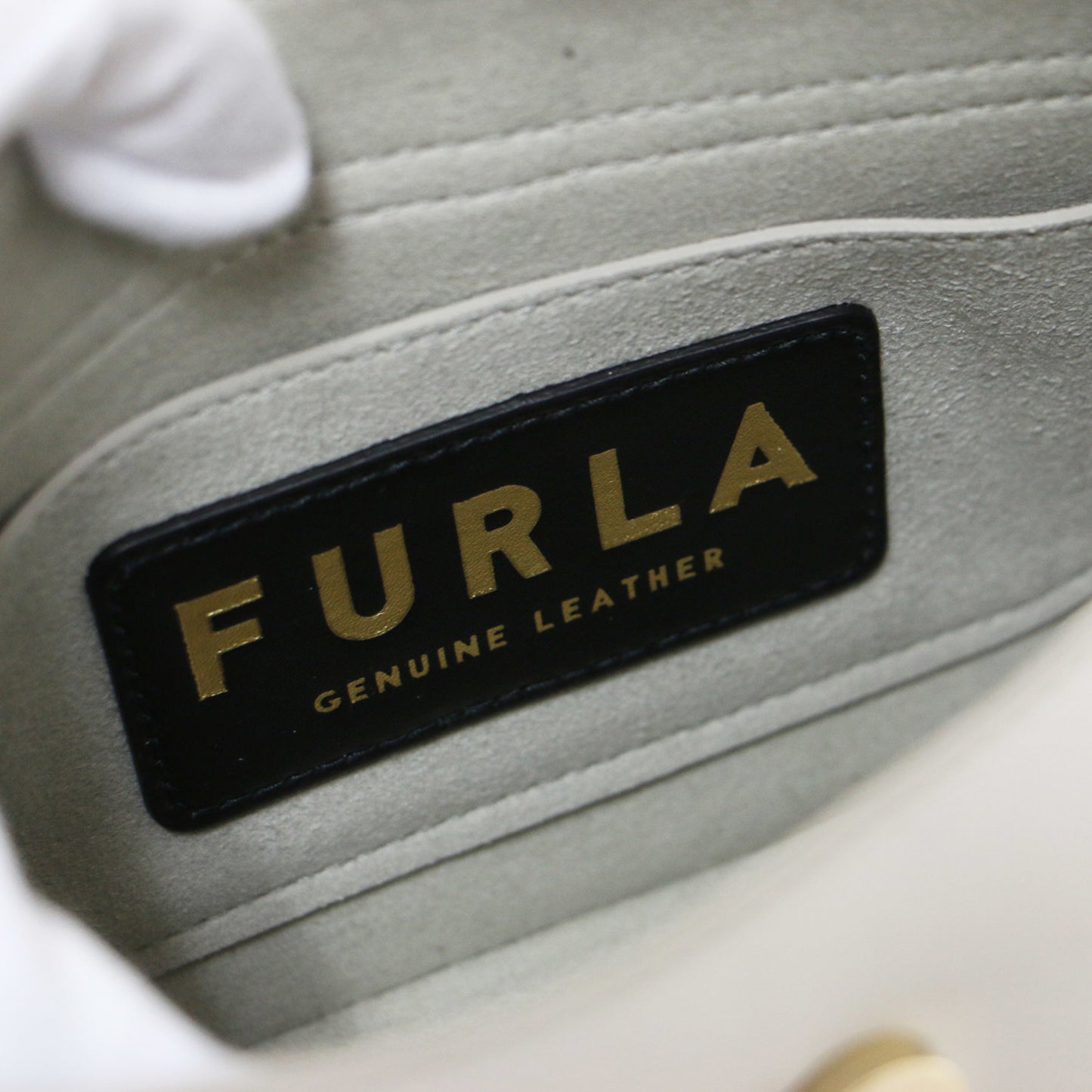 FURLA Shoulder Bag Light Gray Handbag Calf Leather 24SS Women's