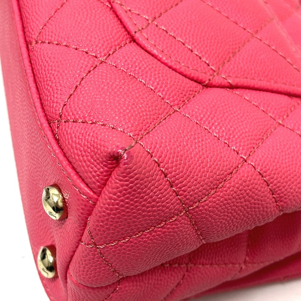 CHANEL AS2215 Coco Handle XXS/Coco 19 2-Way Handbag, Caviar Skin, Coral Pink, Like New — Like New
